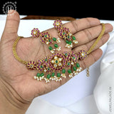 Premium Quality AD Stone Studded Designer Short Necklace set JH2612