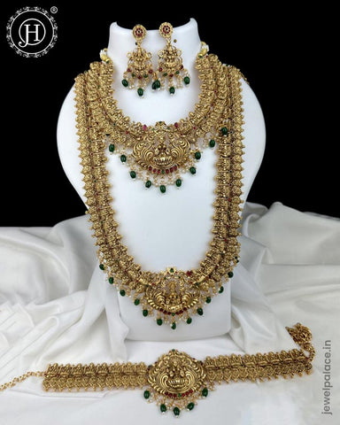 Antique Gold Plated Semi Bridal Jewellery JH3114