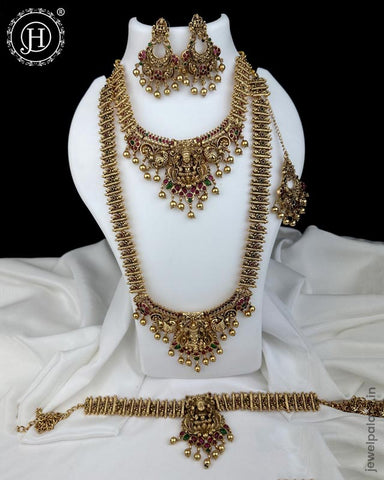 Antique Gold Plated Semi Bridal Jewellery JH3115