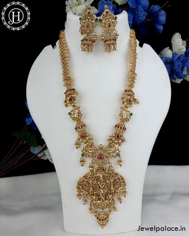 Beautiful Gold Finish Lakshmi Design Haram Set JH3182
