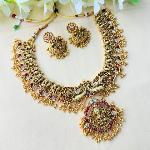 Unique Gold Plated Kemp Stone Necklace JH3554