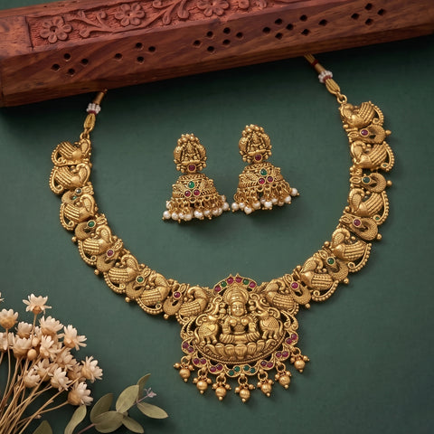 Unique Gold Plated Kemp Stone Necklace JH3556