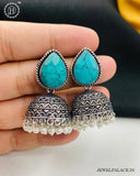 Latest German Silver Oxidised Stylish Earrings JH3599