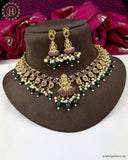Premium Quality Gold Plated Kemp Stone With Pearl Necklace JH3604