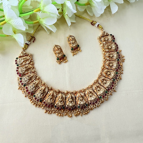 Gold Plated Beautiful Temple Necklace JH3617