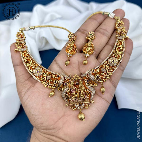 Gold Plated Premium Quality Temple Necklace JH3619