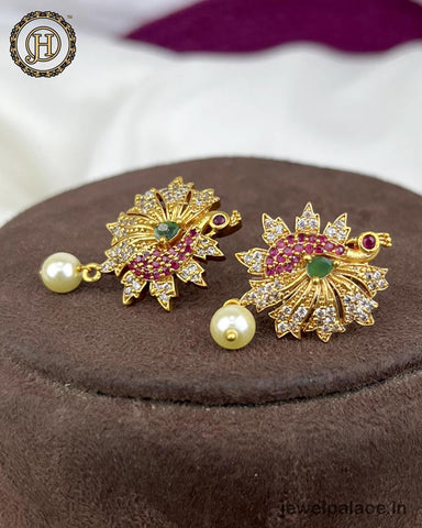 Gold Plated AD Stone Premium Necklace Set JH3628