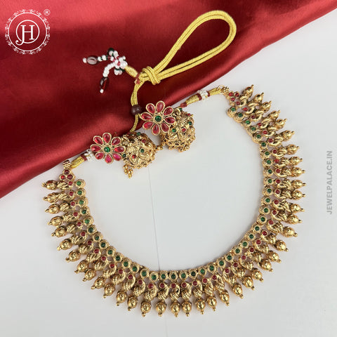 Designer Peacock Design Kemp Stone Necklace JH3657