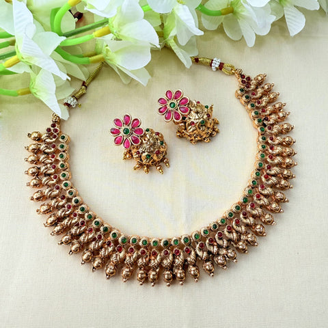 Designer Peacock Design Kemp Stone Necklace JH3657