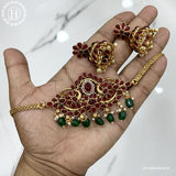 Designer Peacock Design Kemp Stone Necklace JH3658