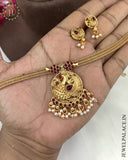 Beautiful Gold Plated Kemp Stone peacock Necklace JH3660