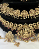 Latest Gold Plated Elegant South Indian Temple Design Bridal Jewellery Set JH3686