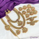 Latest Gold Plated Elegant South Indian Temple Design Bridal Jewellery Set JH3690