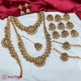 Latest Gold Plated Elegant South Indian Temple Design Bridal Jewellery Set JH3691
