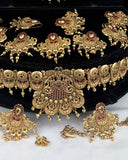Latest Gold Plated Elegant South Indian Temple Design Bridal Jewellery Set JH3694