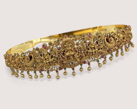 Beautiful Gold Plated Temple Design Vaddanam Hip Belt For Saree JH3699