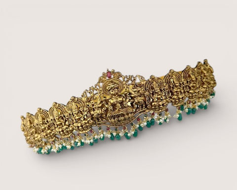 Beautiful Gold Plated Temple Design Vaddanam Hip Belt For Saree JH3703