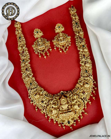 Laxmi Gold Plated Long Haram with Earrings JH3725