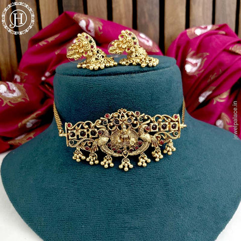 Elegant Laxmi Design Kemp Stone Pearls Necklace JH3759