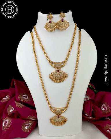 Micro Gold Plated AD Stone Premium Quality Combo Set JH3784