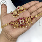 Gold Plated Kemp Stone Peacock Design Necklace JH3800