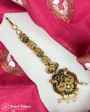 Beautiful Gold Plated Kemp Stone Temple Look Maang Tikka JH3855