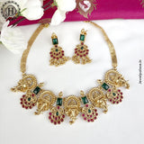 Elegant Gold Plated Kemp Stone Designer Necklace JH3856