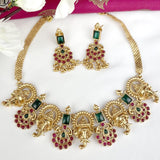 Elegant Gold Plated Kemp Stone Designer Necklace JH3856