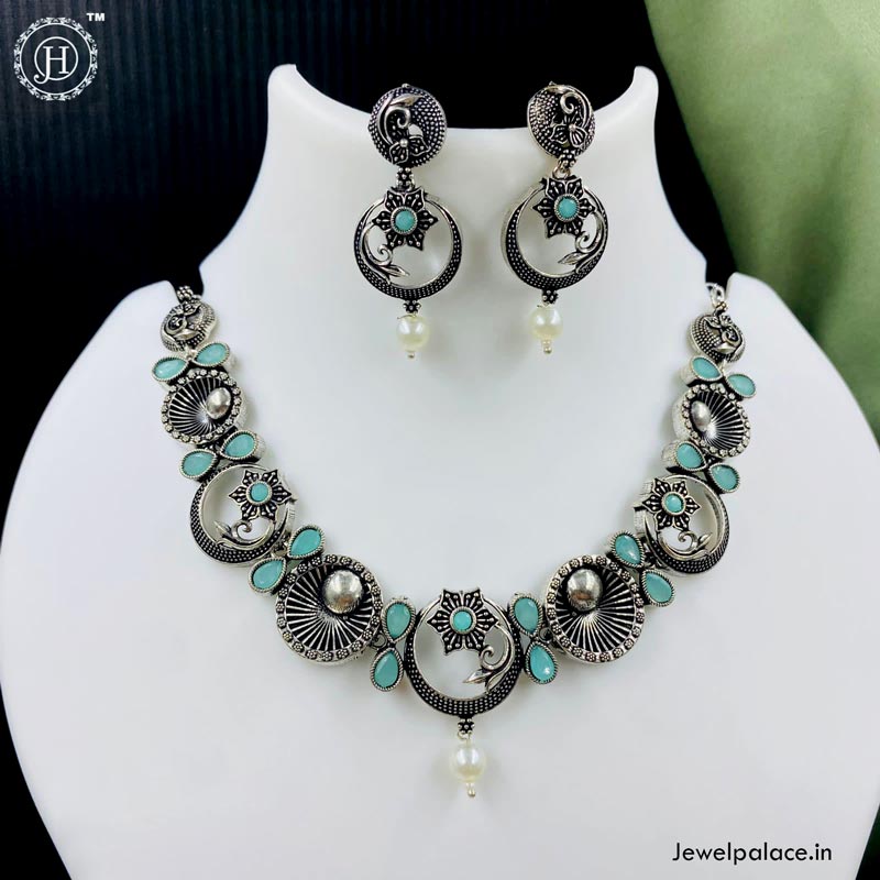 Oxidized German Silver Necklace JH3889 – Jewel Palace