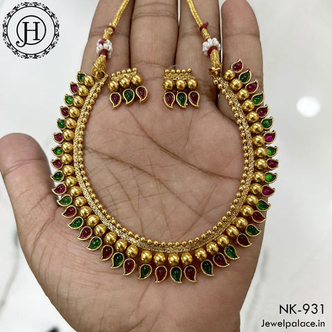 Elegant Matte Finish Antique Necklace JH3962