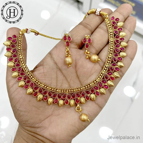 Elegant Gold Plated Antique Necklace JH3990