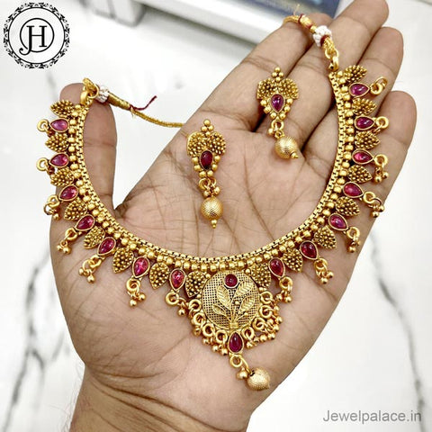 Elegant Gold Plated Antique Necklace JH3991