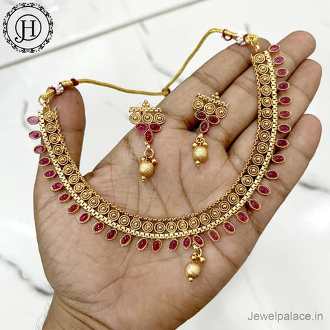 Elegant Gold Plated Antique Necklace JH3993