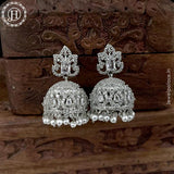 Beautiful Rhodium Plated American Diamond Earrings Jhumka