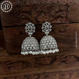 Beautiful Rhodium Plated American Diamond Earrings Jhumka
