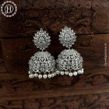 Beautiful Rhodium Plated American Diamond Earrings Jhumka