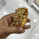 Beautiful Gold Plated Matte Finish Temple Bangles
