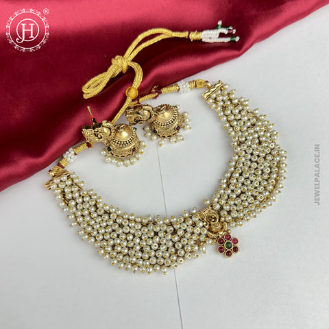 Exclusive Gold Plated Kemp Stone Antique Necklace