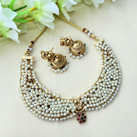 Exclusive Gold Plated Kemp Stone Antique Necklace