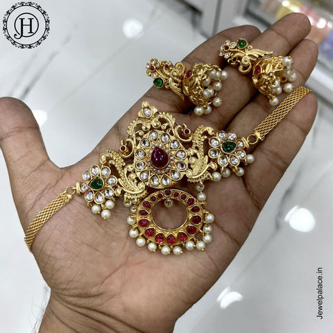 Exclusive Gold Plated Kemp Stone Antique Necklace