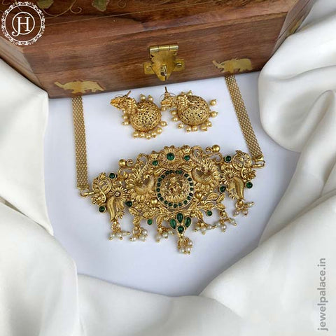 Exclusive Gold Plated Kemp Stone Antique Necklace