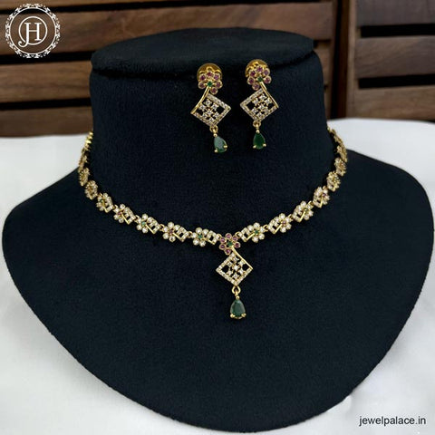 Elegant Gold Plated AD Stone Premium Quality Necklace JH4145