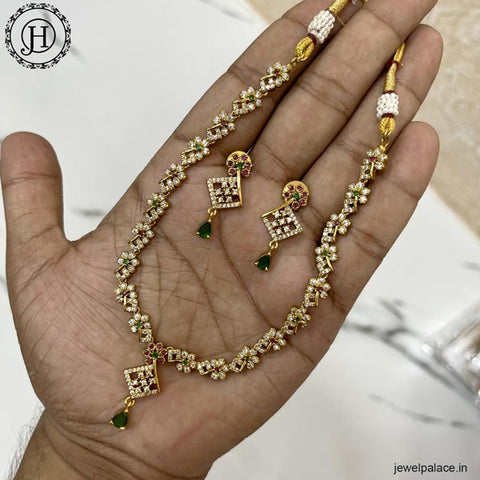 Elegant Gold Plated AD Stone Premium Quality Necklace JH4145