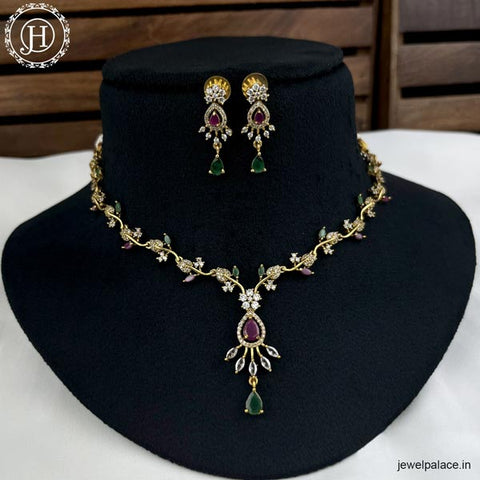 Elegant Gold Plated AD Stone Premium Quality Necklace JH4146