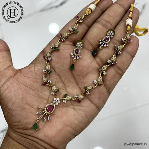 Elegant Gold Plated AD Stone Premium Quality Necklace JH4146