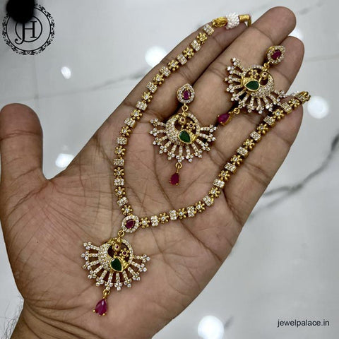 Elegant Gold Plated AD Stone Premium Quality Necklace JH4148
