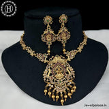 Beautiful Gold Finish Kemp Stone Temple Design Necklace  JH4159