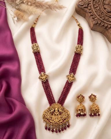 Beautiful Gold Finish Lakshmi Design Haram Set JH4185