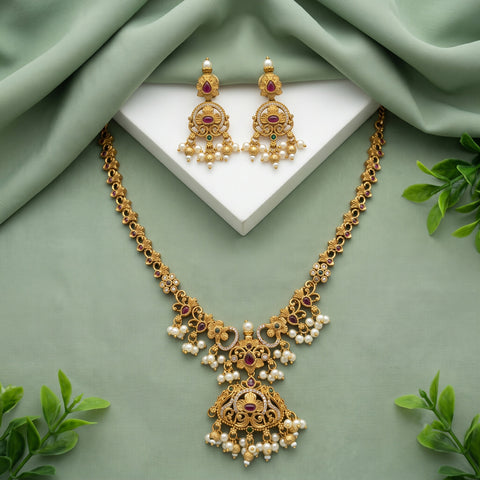 Elegant Gold Plated AD Stone Premium Quality Necklace JH4190