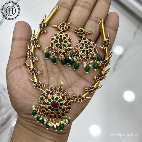 Exclusive Gold Plated Kemps AD Stone Premium Necklace JH4193